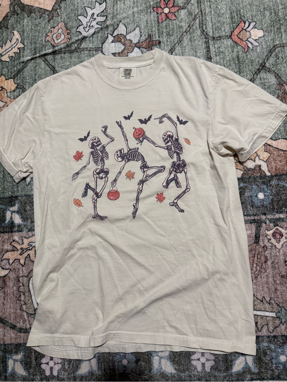 Comfort Colors Skeleton Dance Graphic Tee - Cream